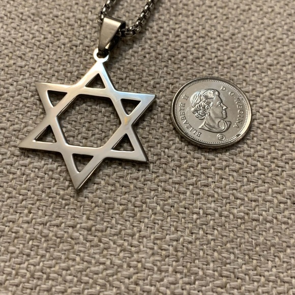 Star Of David/Jewish Star with Chanin 22” Stainless Steel - Picture 2 of 3